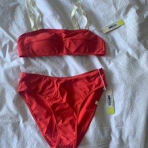 Red high waisted two piece